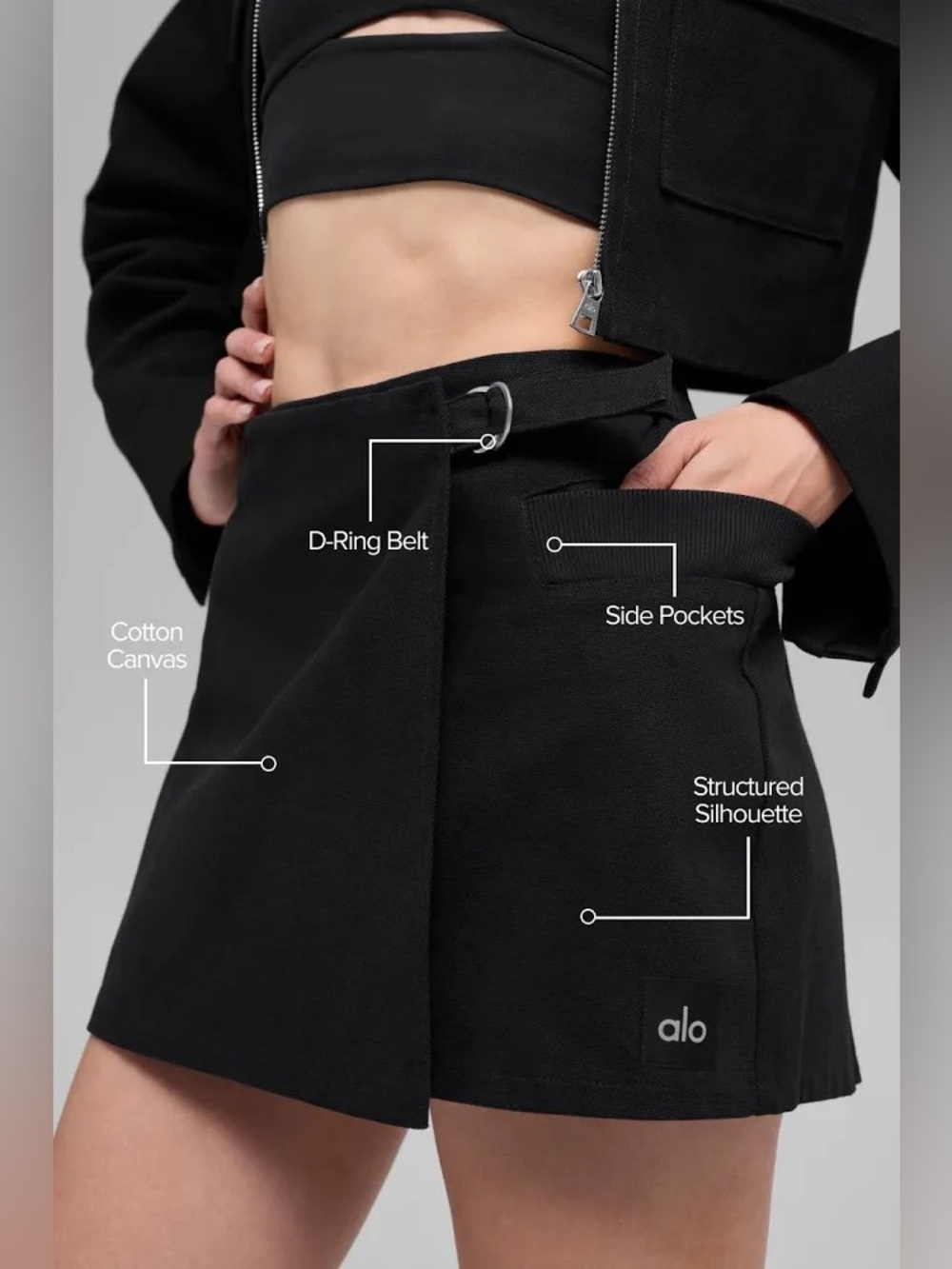 ALO Main Character Mini Skirt in Black - Small - Picture 9 of 10
